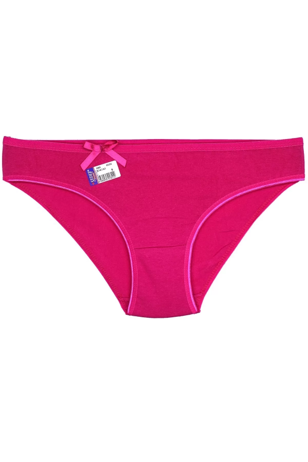 Toptan Sedef Yıldız Likralı Düz Renk Bikini Fuşya