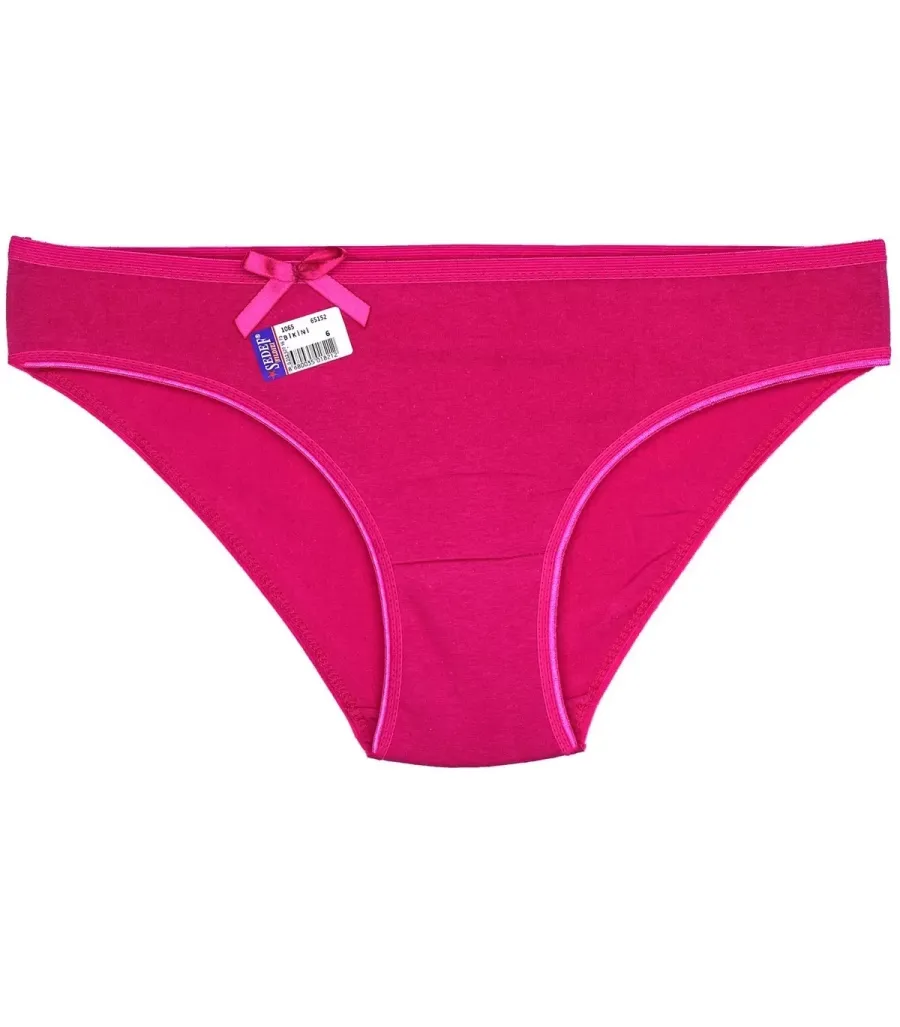 Toptan Sedef Yıldız Likralı Düz Renk Bikini Fuşya