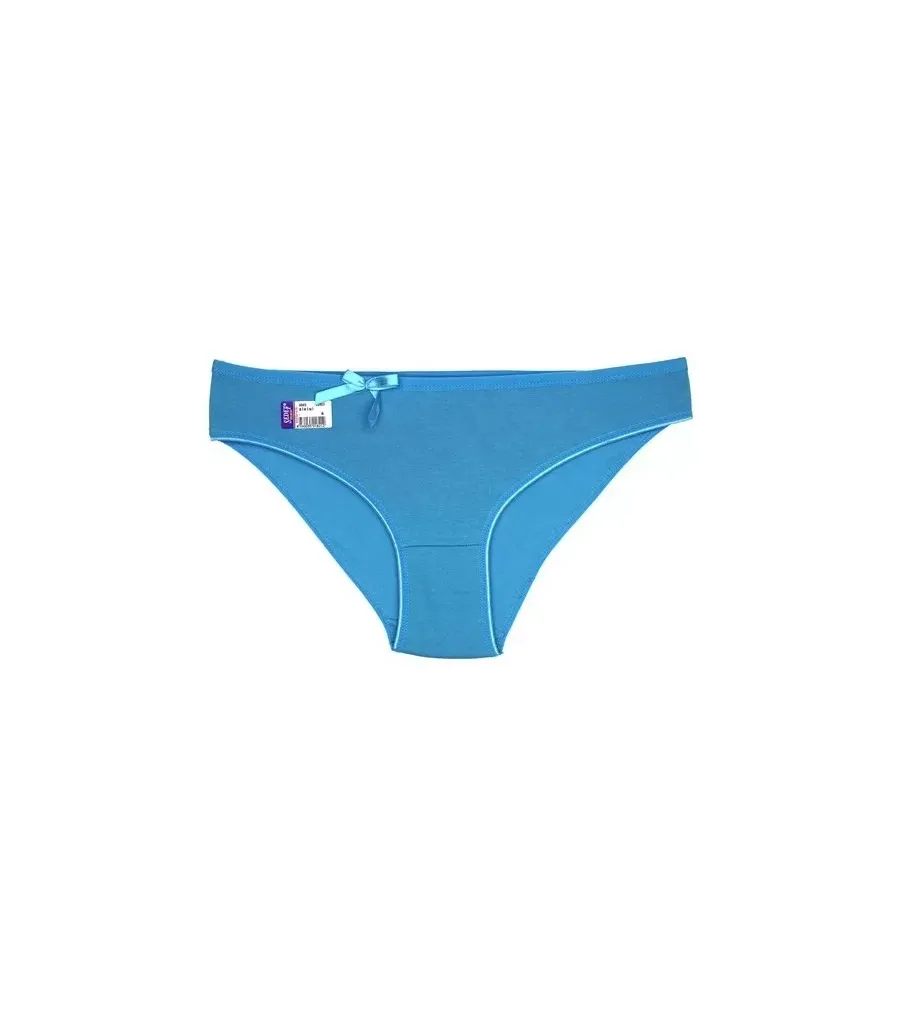 Toptan Sedef Yıldız Likralı Düz Renk Bikini Mavi
