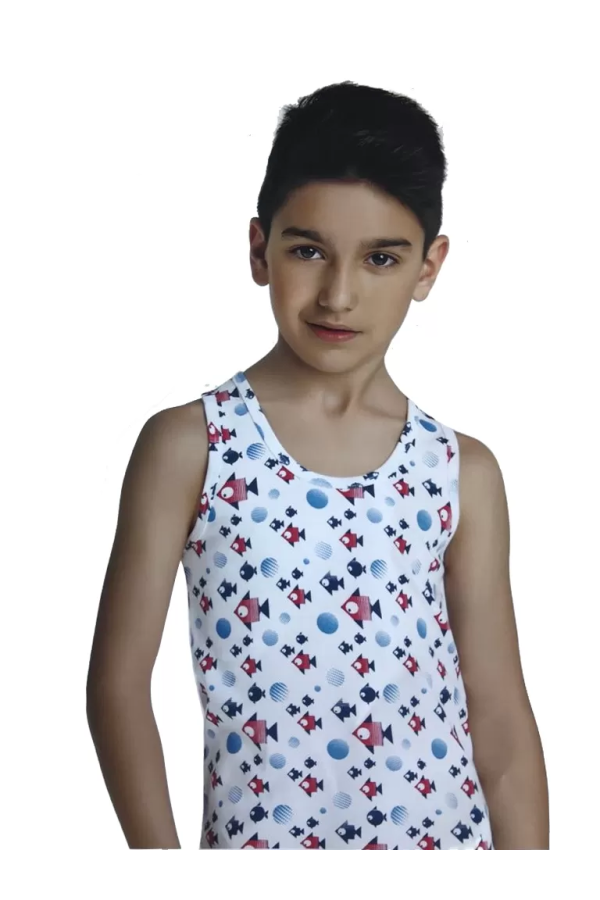Toptan Güryıldız Desenli Lüx Çocuk Atlet