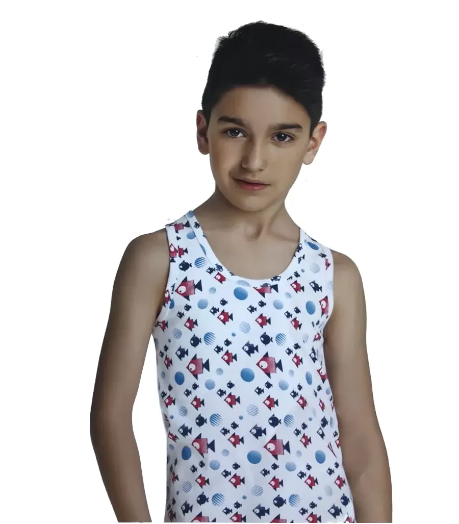 Toptan Güryıldız Desenli Lüx Çocuk Atlet
