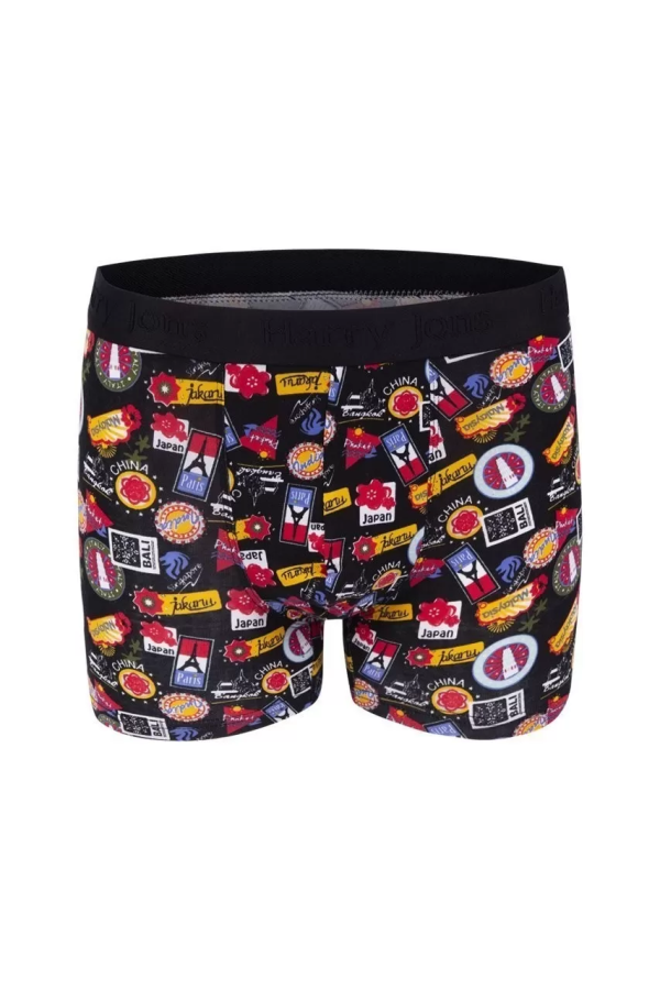 Toptan Harry Jons Ülke Rozeti Desenli Tüp Bel Erkek Boxer Kutulu