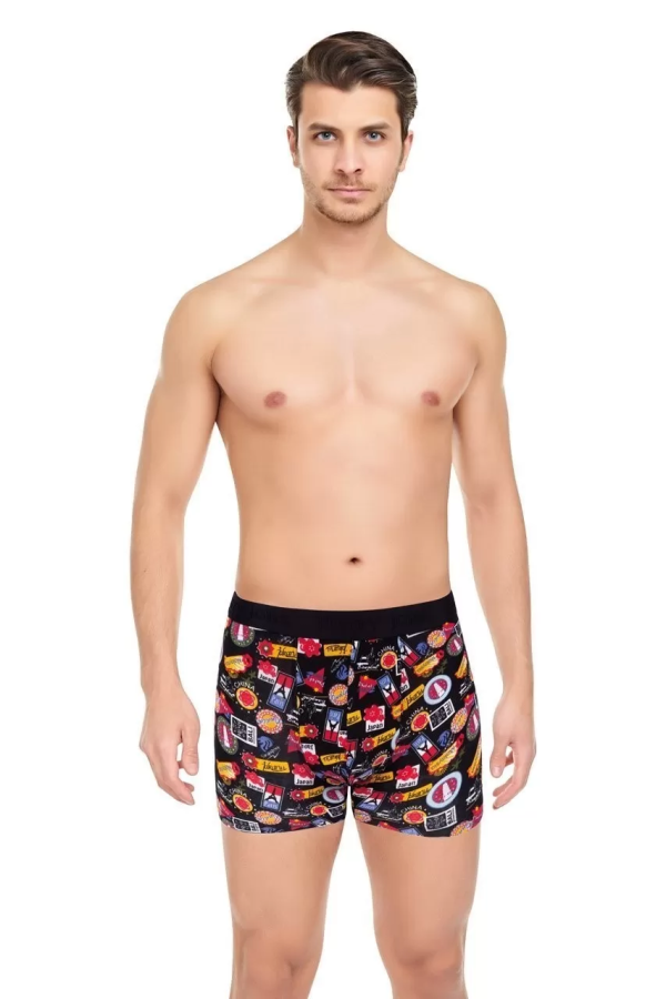 Toptan Harry Jons Ülke Rozeti Desenli Tüp Bel Erkek Boxer Kutulu