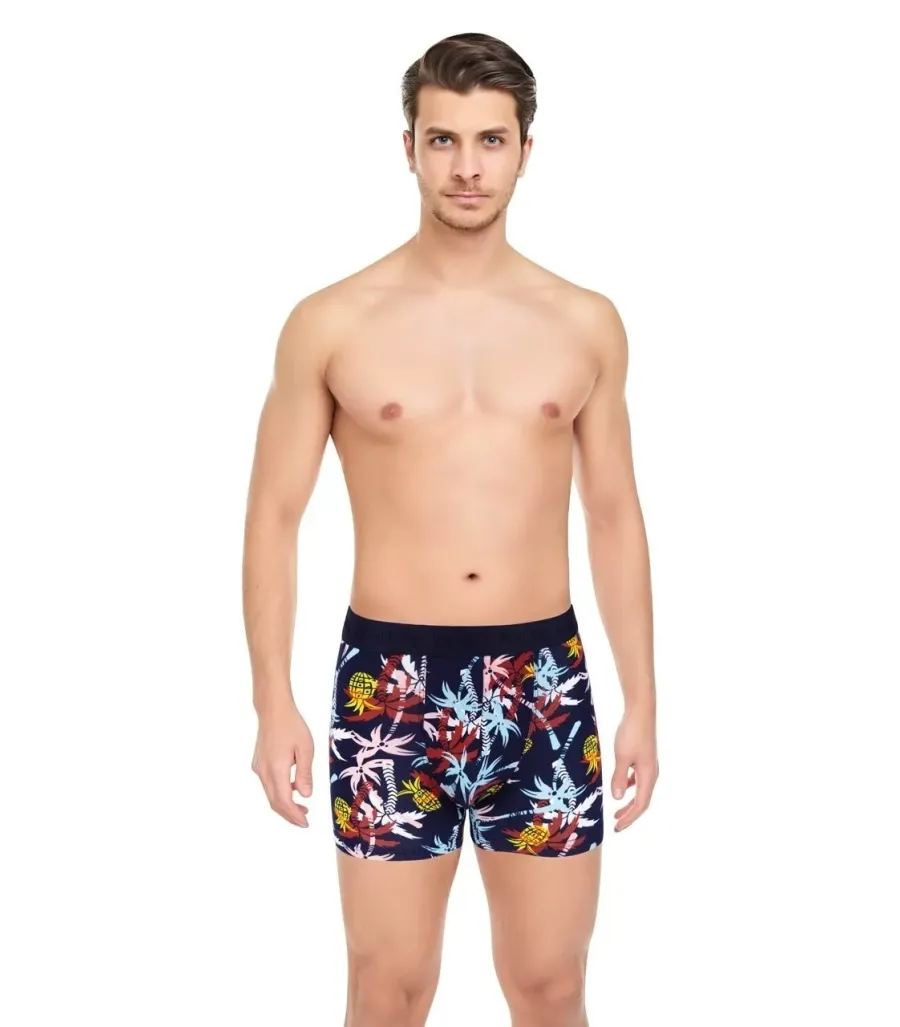 Toptan Harry Jons Tropikal Desenli Tüp Bel Erkek Boxer Kutulu