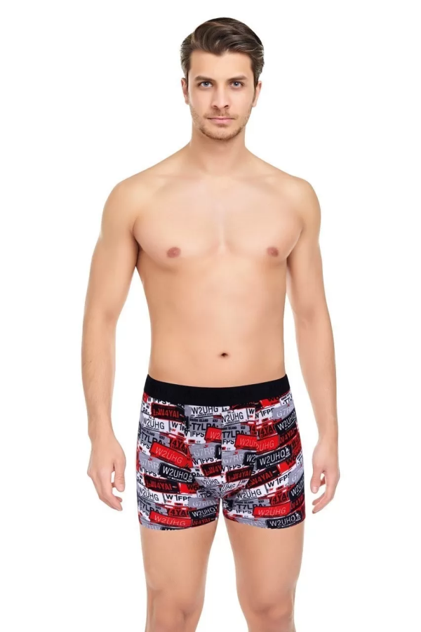 Toptan Harry Jons Plaka Desenli Tüp Bel Erkek Boxer Kutulu
