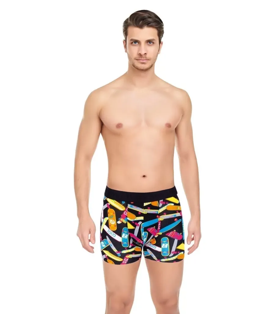 Toptan Harry Jons Kaykay Desenli Tüp Bel Erkek Boxer Kutulu