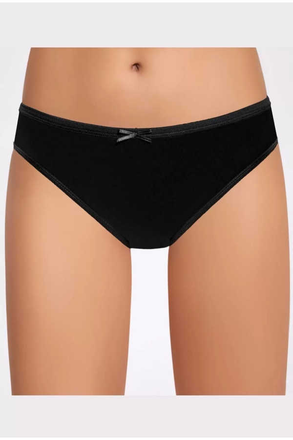 Toptan Güryıldız Bikini Külot Siyah Kurdeleli