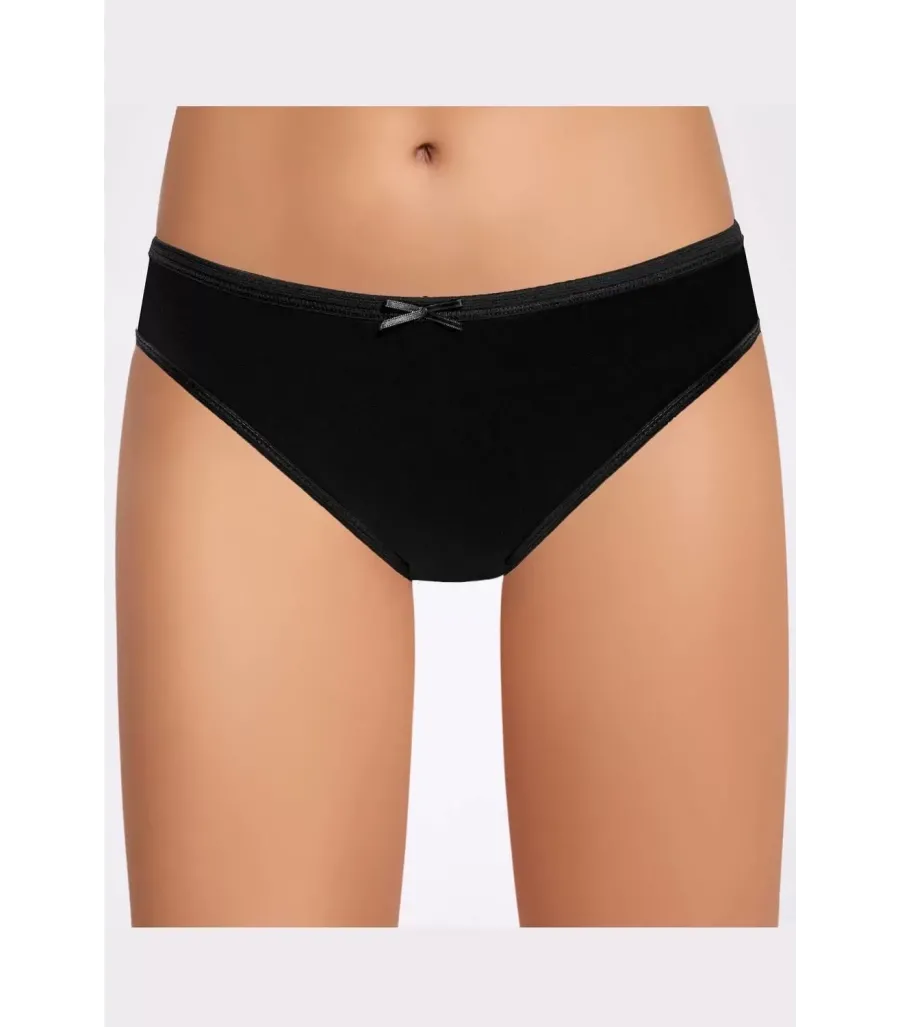 Toptan Güryıldız Bikini Külot Siyah Kurdeleli