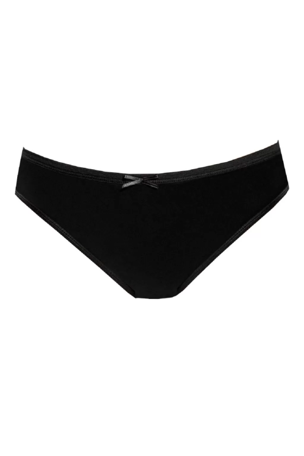 Toptan Güryıldız Bikini Külot Siyah Kurdeleli