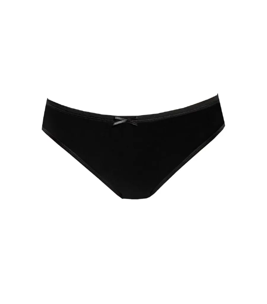 Toptan Güryıldız Bikini Külot Siyah Kurdeleli