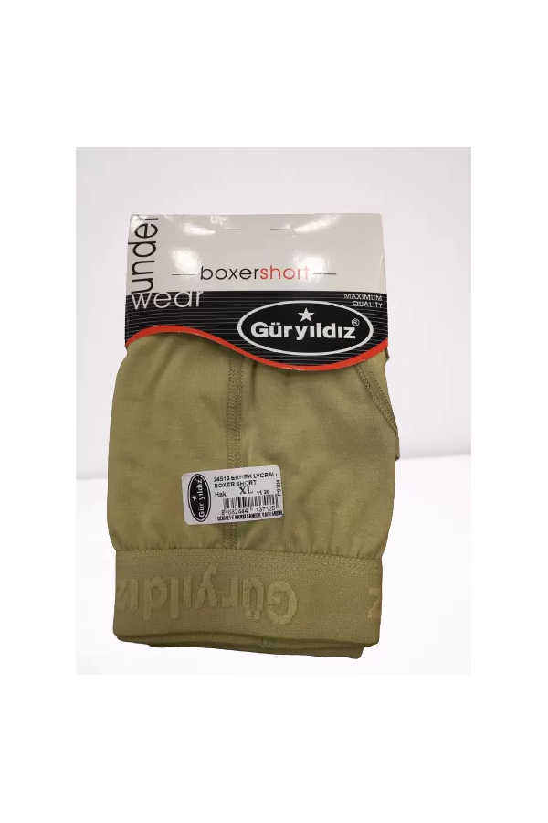 Güryıldız Penye Elastane Erkek Boxer Haki