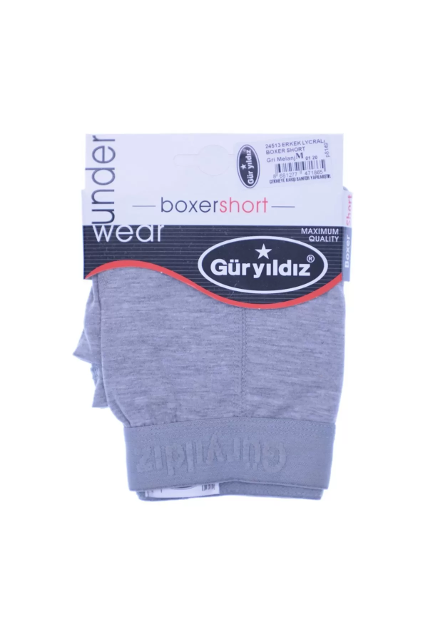 Güryıldız Penye Elastane Erkek Boxer Gri