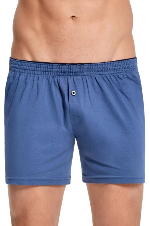 Toptan Güryıldız Havlu Bel Düz Penye Boxer Mavi
