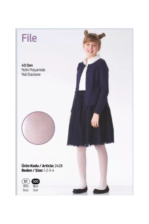 Toptan İtaliana File Çocuk Külotlu Çorap