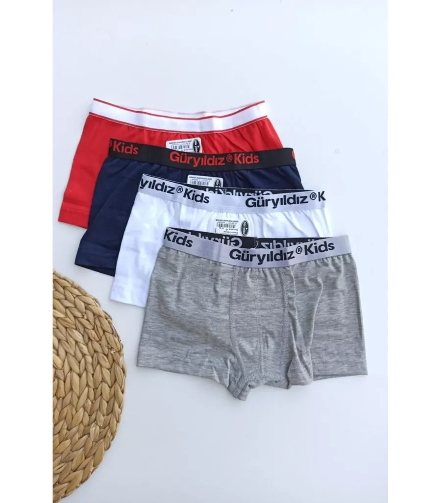 Toptan Güryıldız Erkek Çocuk Penye Likralı Boxer
