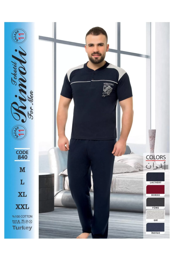 Toptan Yarım Kol Erkek Pijama Takımı SD22