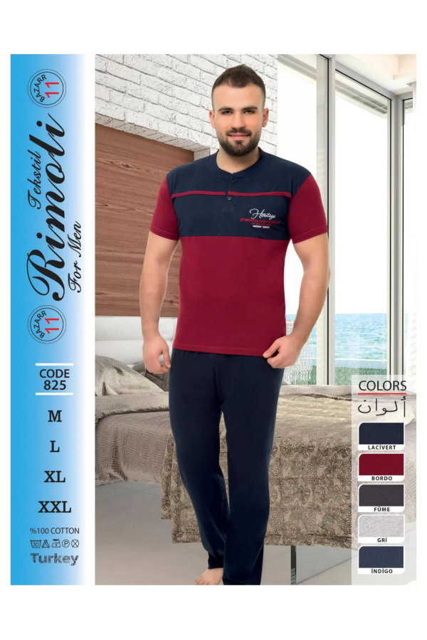Toptan Yarım Kol Erkek Pijama Takımı SD23