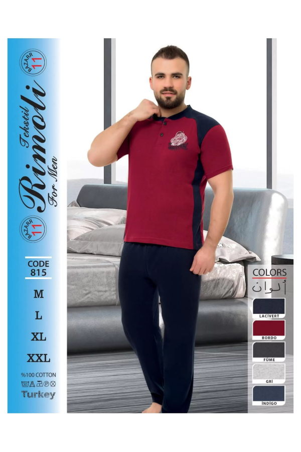 Toptan Yarım Kol Erkek Pijama Takımı SD25