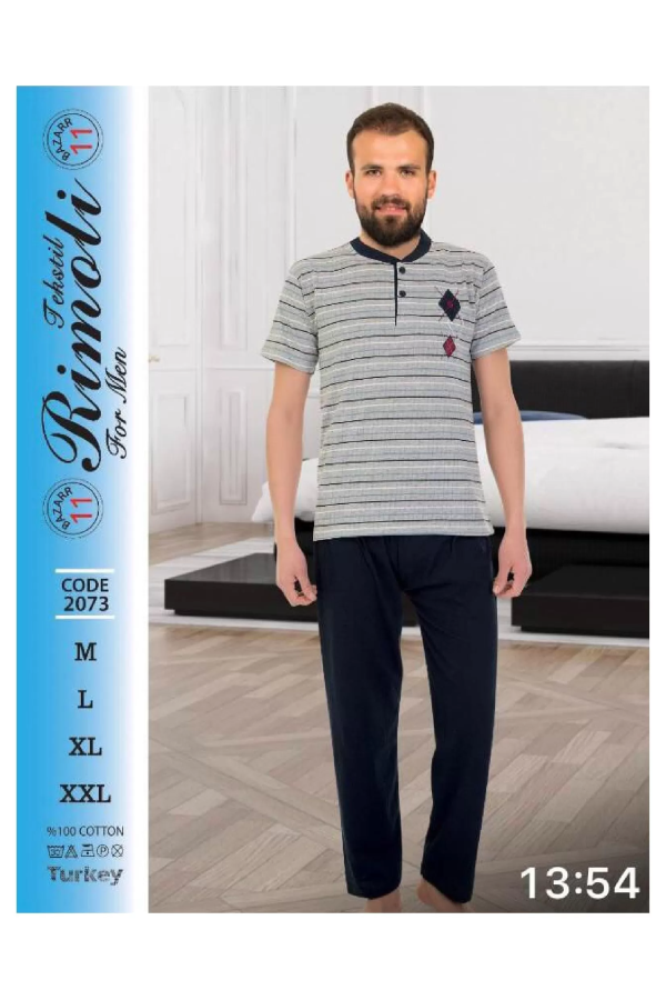 Toptan Yarım Kol Erkek Pijama Takımı SD27