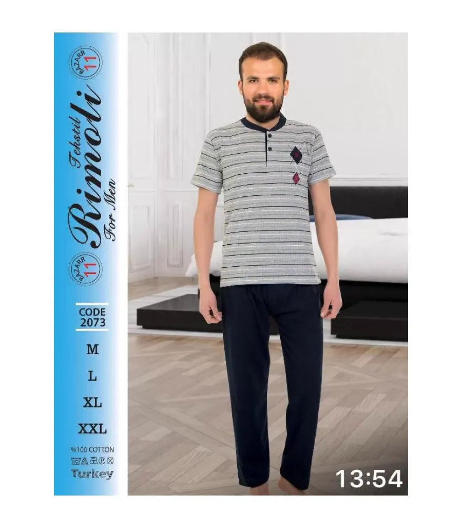 Toptan Yarım Kol Erkek Pijama Takımı SD27