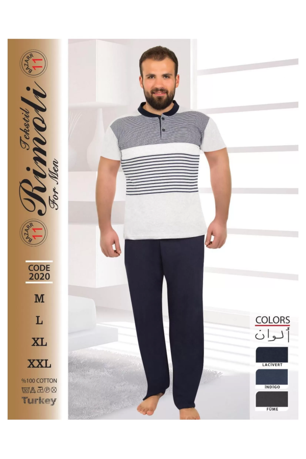 Toptan Yarım Kol Erkek Pijama Takımı SD29