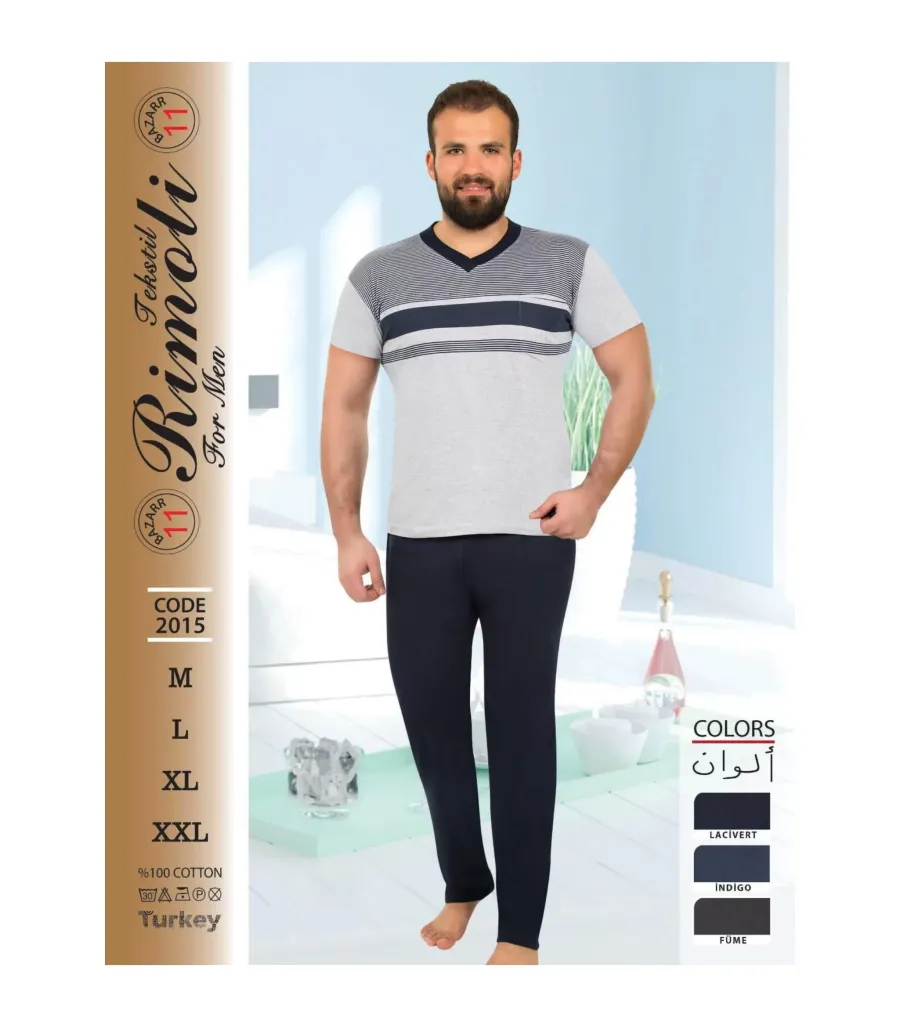 Toptan Yarım Kol Erkek Pijama Takımı SD210