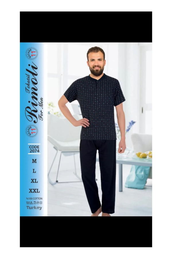 Toptan Yarım Kol Erkek Pijama Takımı SD212