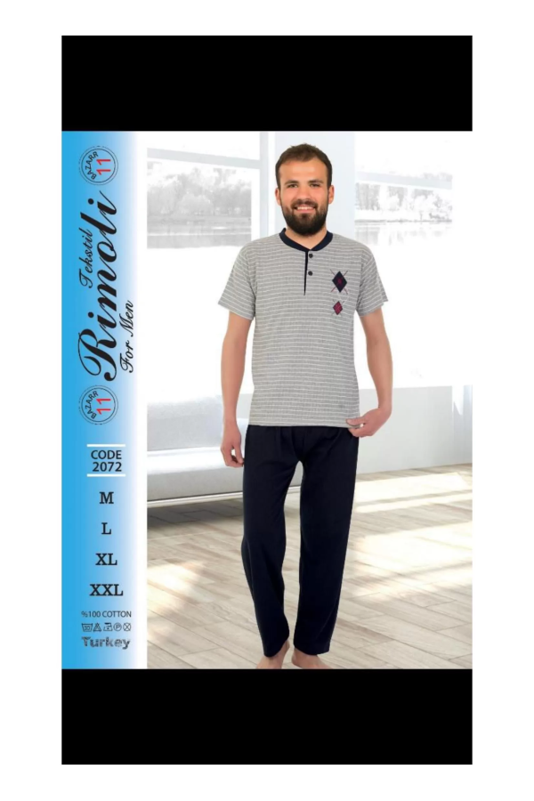 Toptan Yarım Kol Erkek Pijama Takımı SD213
