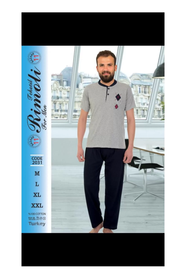 Toptan Yarım Kol Erkek Pijama Takımı SD216