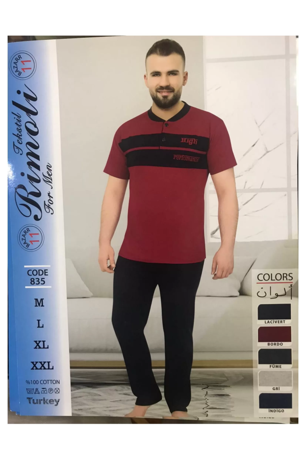 Toptan Yarım Kol Erkek Pijama Takımı SD218