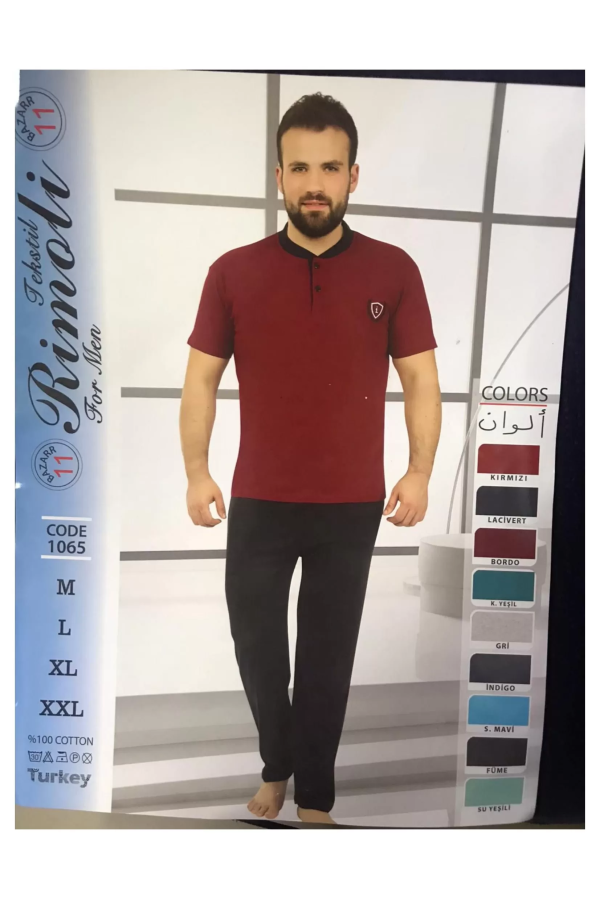 Toptan Yarım Kol Erkek Pijama Takımı SD219
