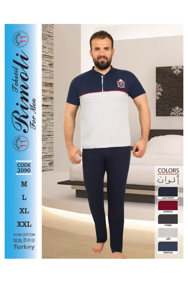 Toptan Yarım Kol Erkek Pijama Takımı SD220