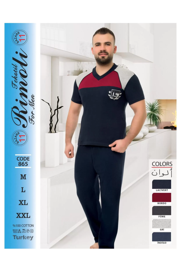 Toptan Yarım Kol Erkek Pijama Takımı SD221