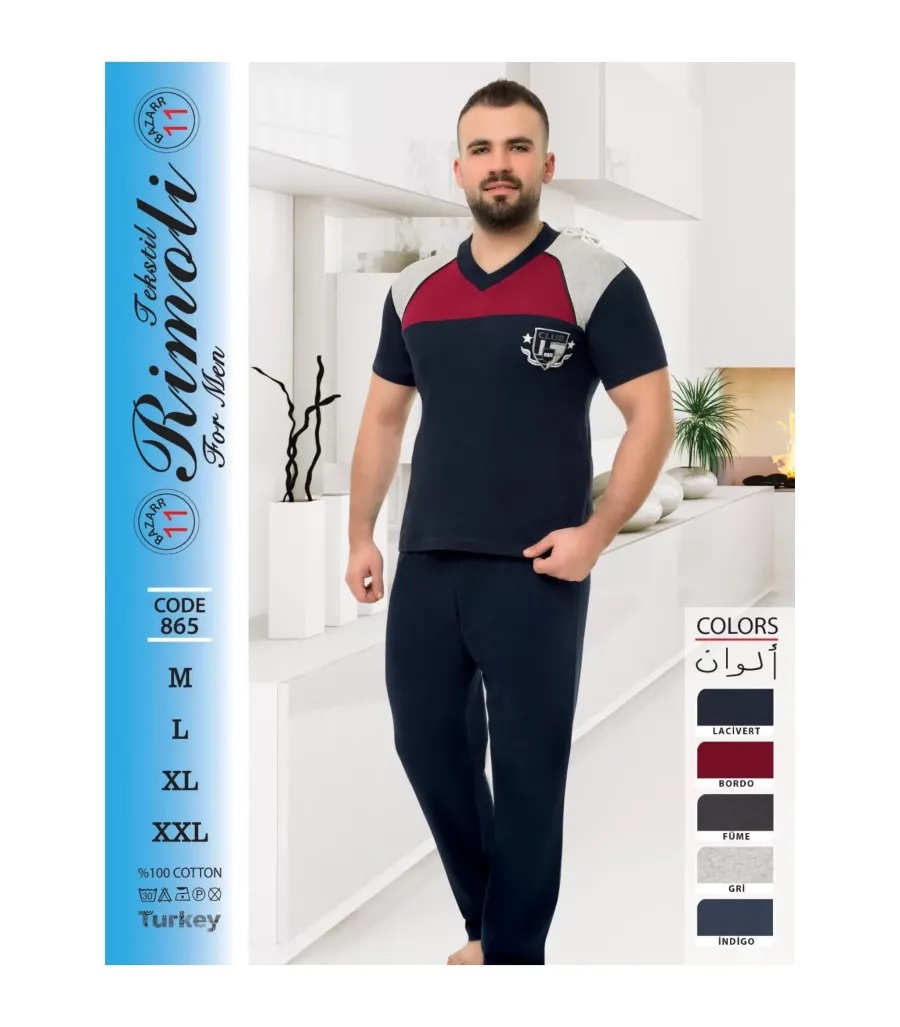 Toptan Yarım Kol Erkek Pijama Takımı SD221
