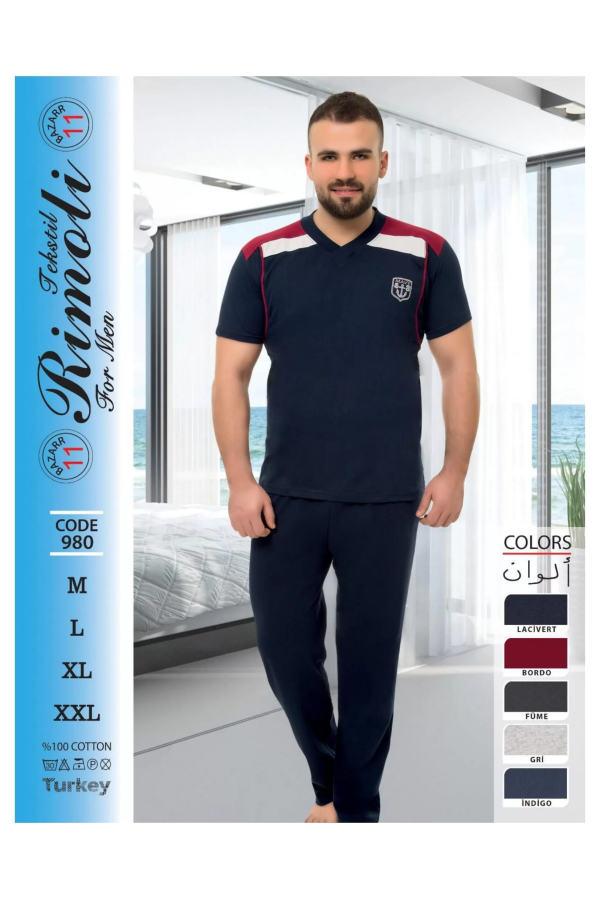 Toptan Yarım Kol Erkek Pijama Takımı SD223