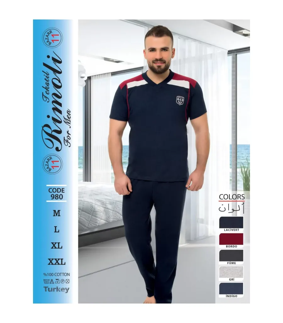 Toptan Yarım Kol Erkek Pijama Takımı SD223