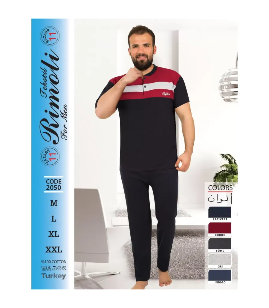 Toptan Yarım Kol Erkek Pijama Takımı SD225