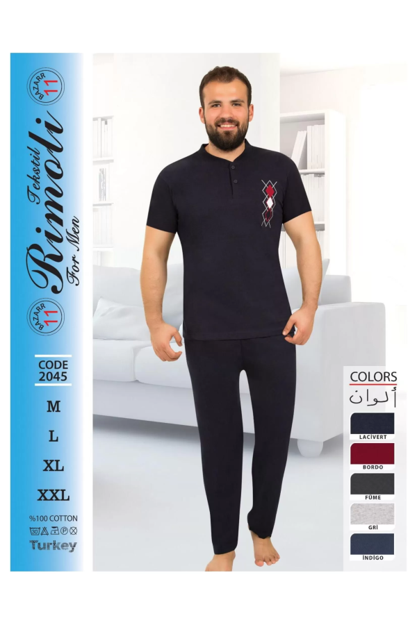 Toptan Yarım Kol Erkek Pijama Takımı SD226