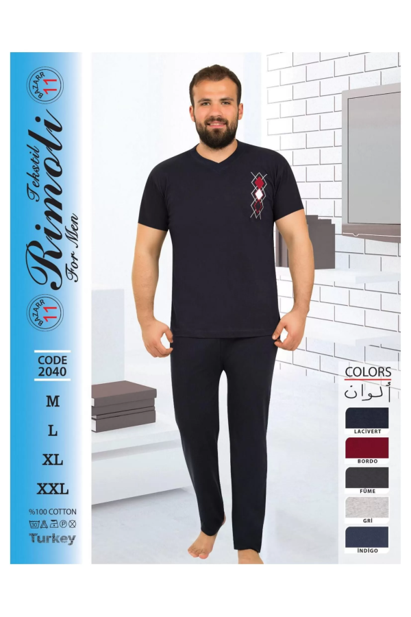 Toptan Yarım Kol Erkek Pijama Takımı SD227
