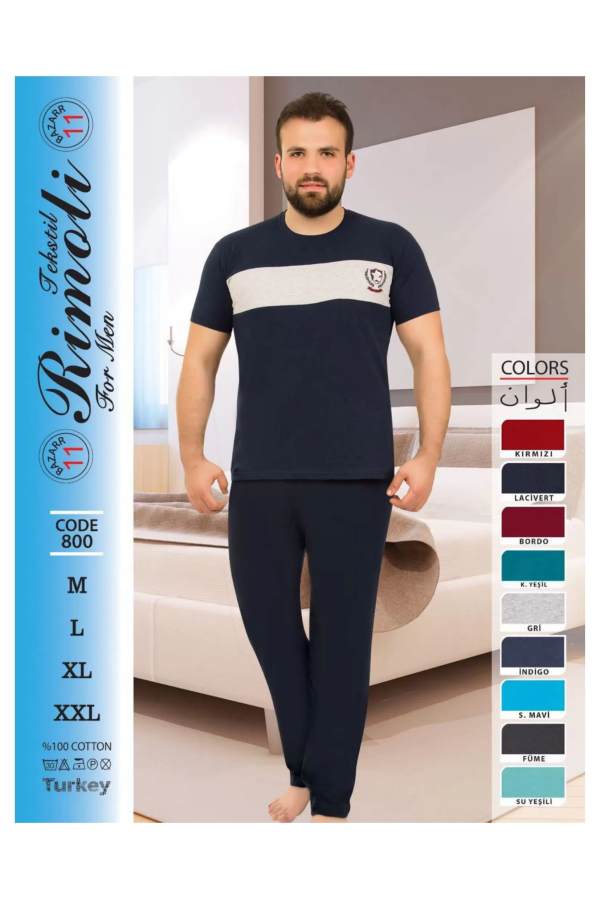 Toptan Yarım Kol Erkek Pijama Takımı SD228