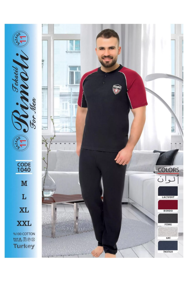 Toptan Yarım Kol Erkek Pijama Takımı SD230