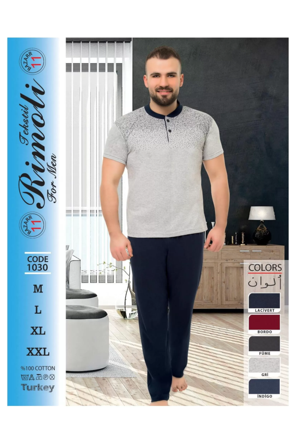 Toptan Yarım Kol Erkek Pijama Takımı SD231