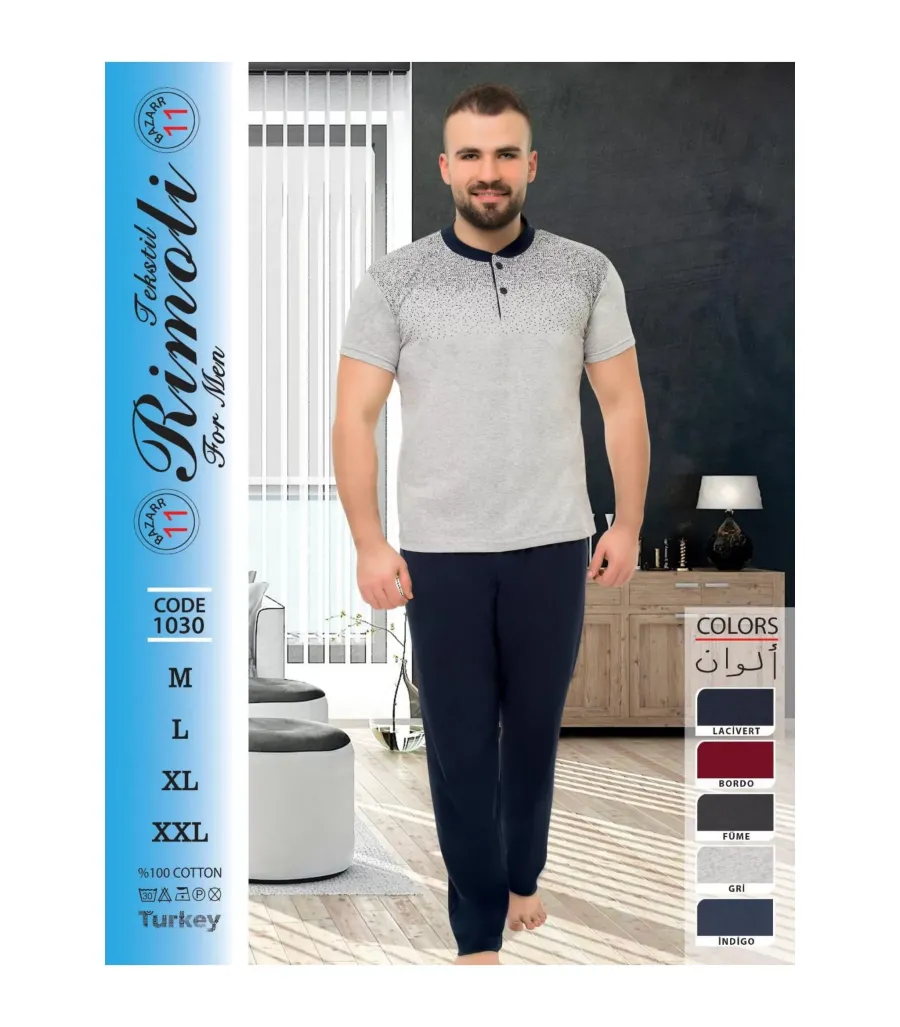 Toptan Yarım Kol Erkek Pijama Takımı SD231