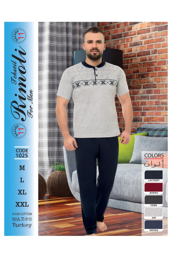 Toptan Yarım Kol Erkek Pijama Takımı SD232