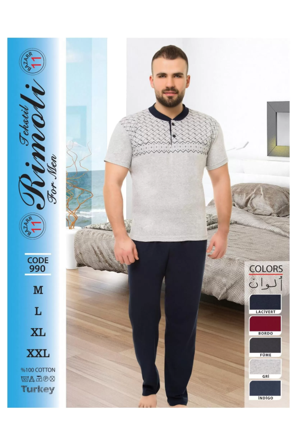 Toptan Yarım Kol Erkek Pijama Takımı SD234