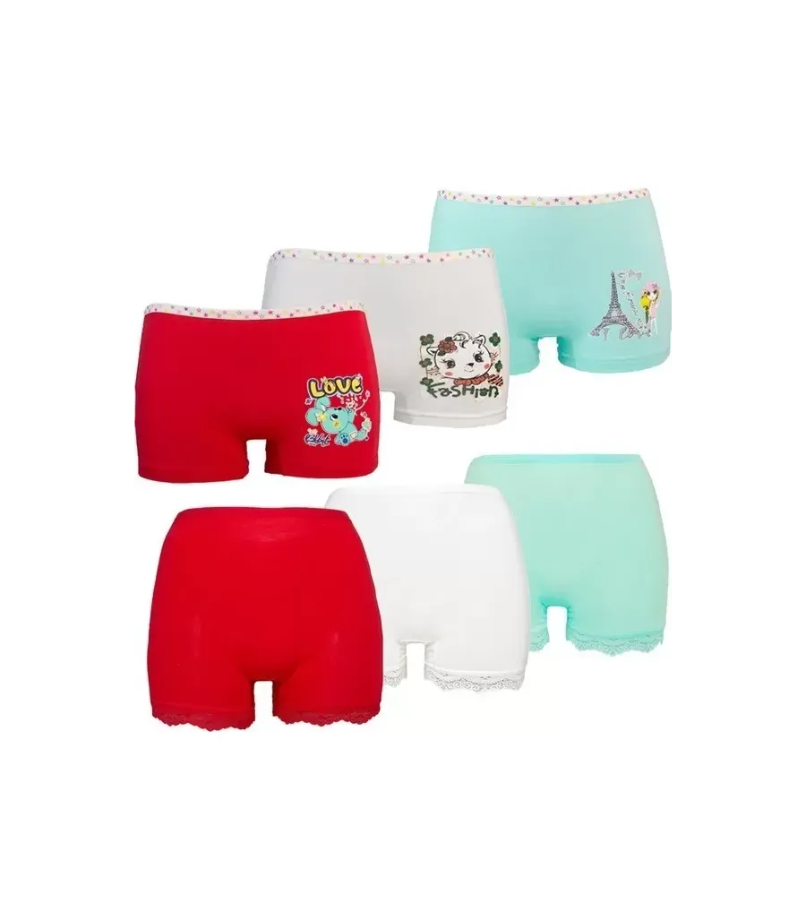 Toptan Dondeza Baskılı Kız Çocuk Boxer