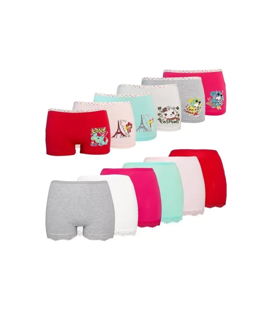 Toptan Dondeza Baskılı Kız Çocuk Boxer