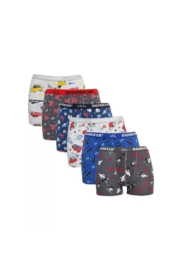 Toptan Dondeza 503 Desenli Erkek Çocuk Boxer Short 12'li