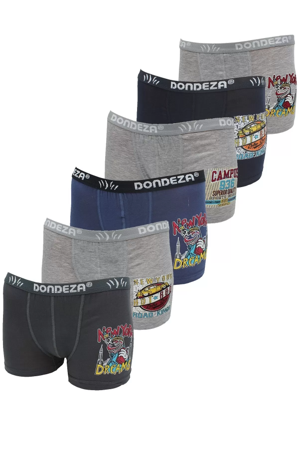 Toptan Dondeza Baskılı Erkek Çocuk Boxer