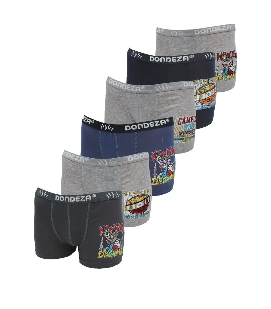Toptan Dondeza Baskılı Erkek Çocuk Boxer